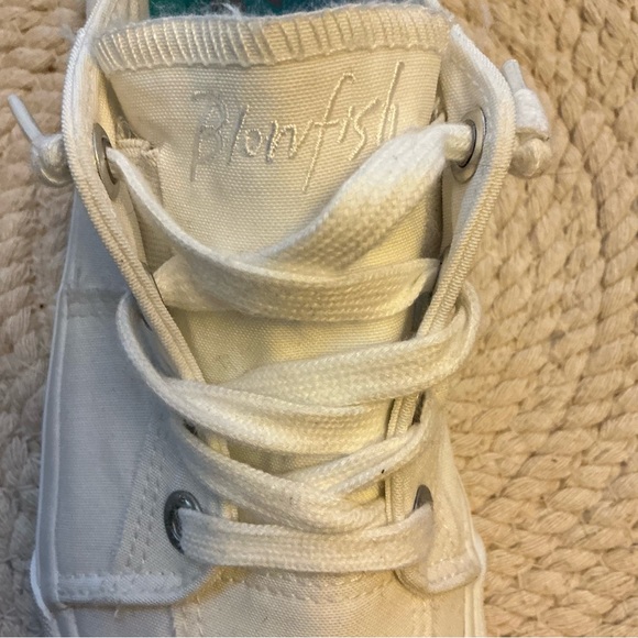 Blowfish white Canvas Sneakers with Teal Sole - Picture 5 of 10